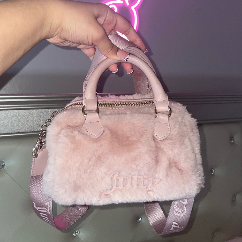 Juicy Couture pink fluffy crossbody bag